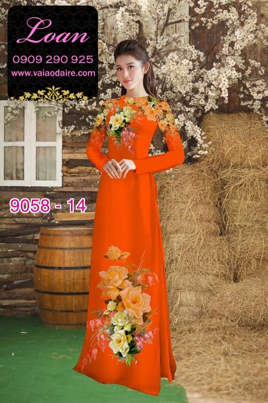 Vải áo dài hoa 3D