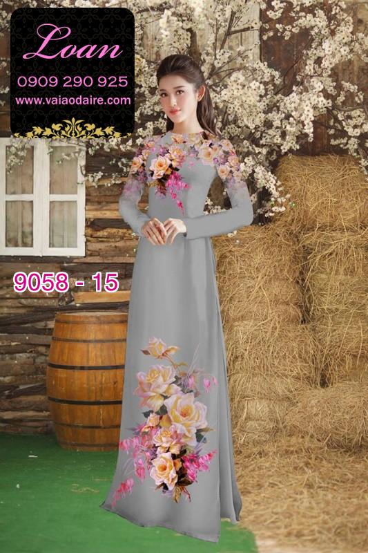 Vải áo dài hoa 3D