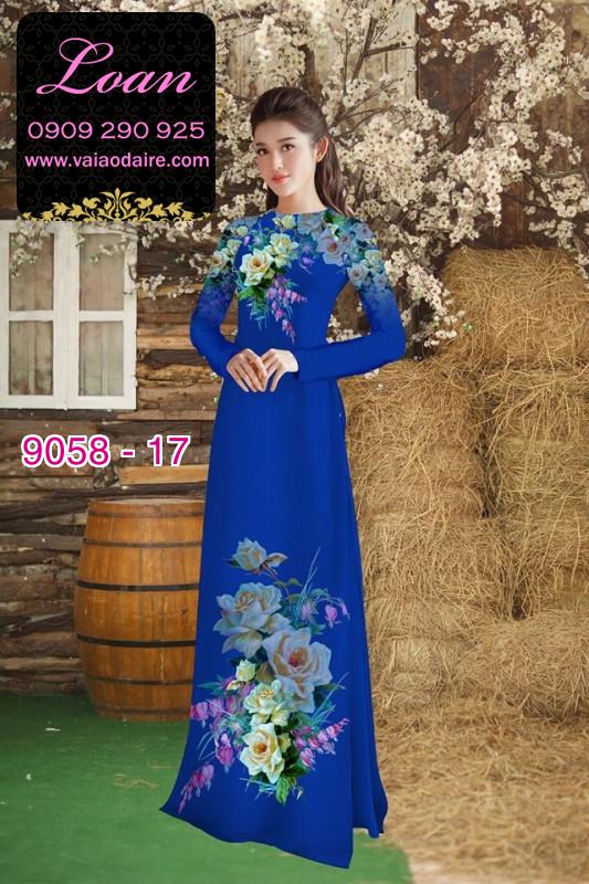 Vải áo dài hoa 3D