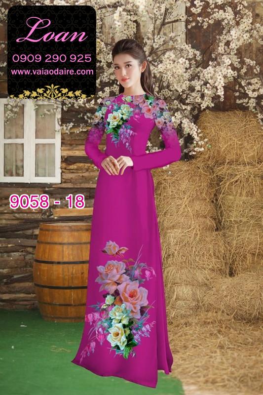 Vải áo dài hoa 3D