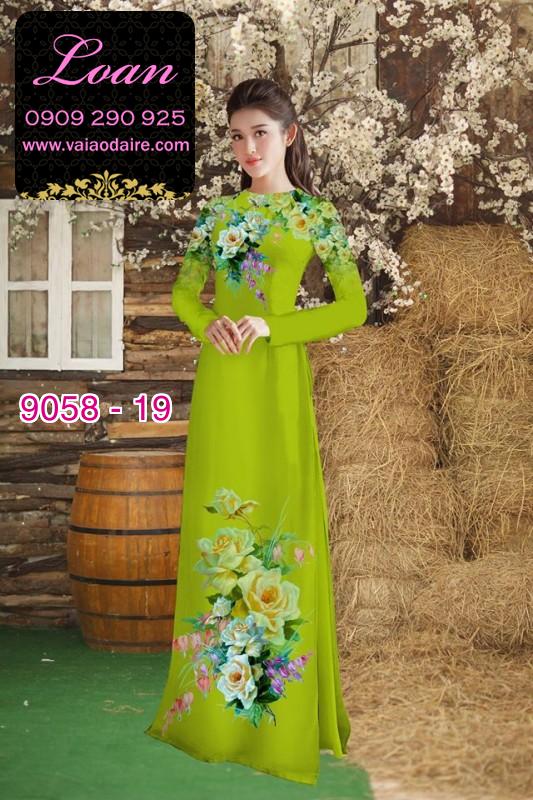 Vải áo dài hoa 3D