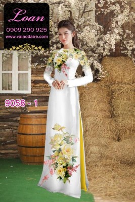 Vải áo dài hoa 3D-DT 9058