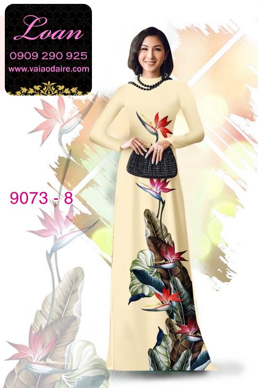 Vải áo dài hoa 3D Vải áo dài hoa 3D