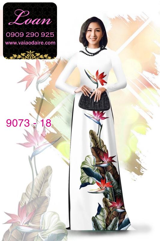 Vải áo dài hoa 3D Vải áo dài hoa 3D