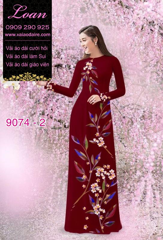 Vải áo dài hoa 3D
