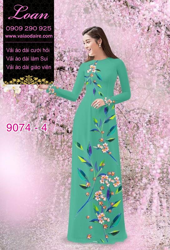 Vải áo dài hoa 3D