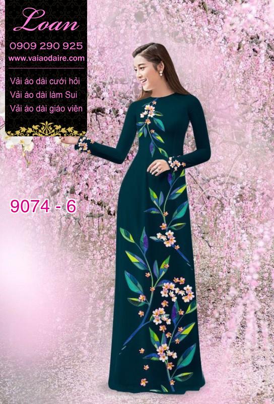 Vải áo dài hoa 3D
