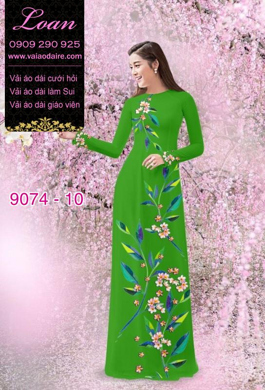 Vải áo dài hoa 3D