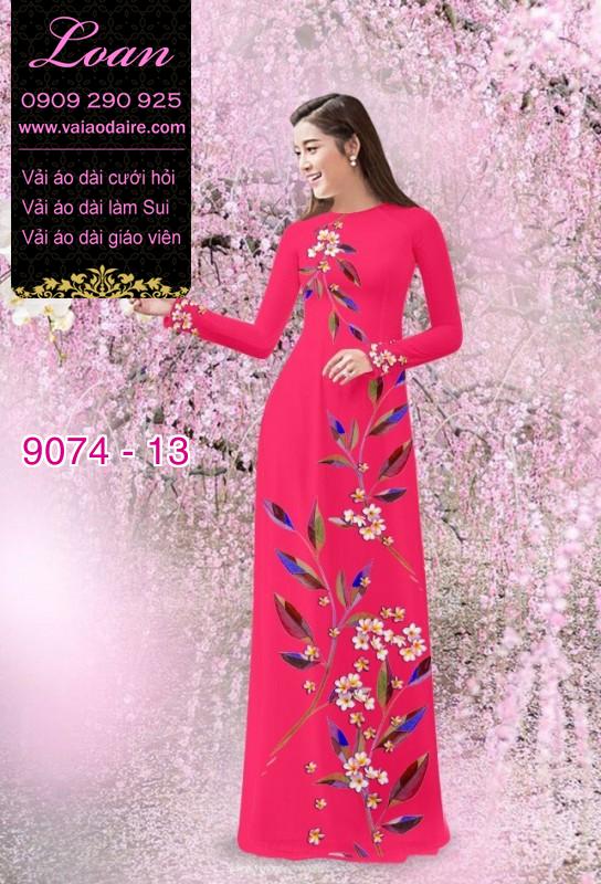 Vải áo dài hoa 3D