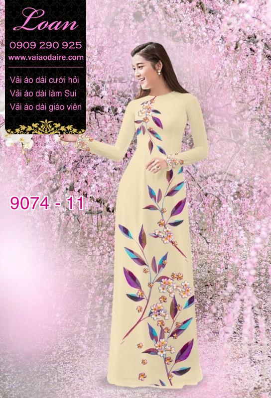 Vải áo dài hoa 3D