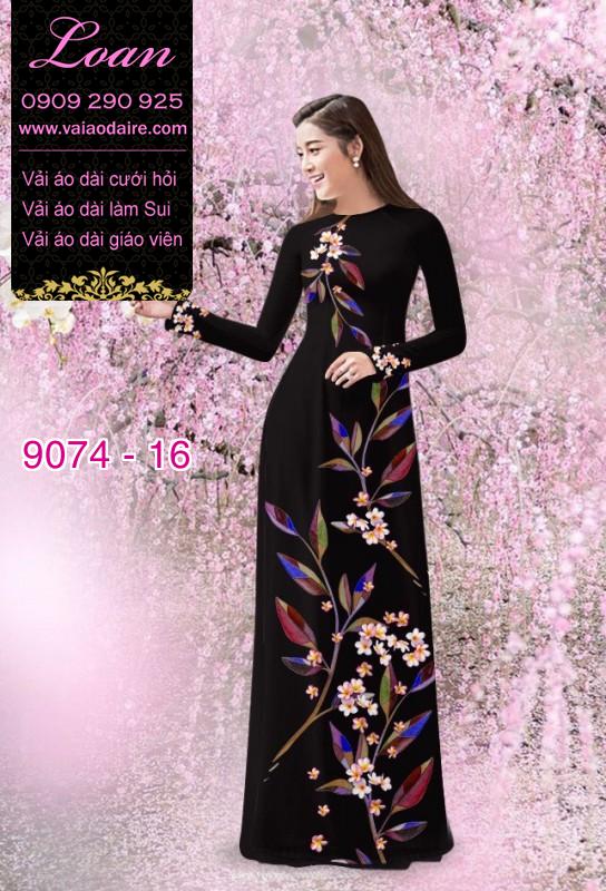 Vải áo dài hoa 3D