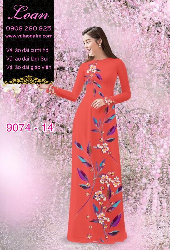 Vải áo dài hoa 3D