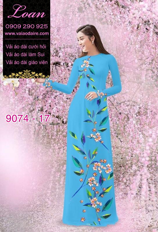 Vải áo dài hoa 3D