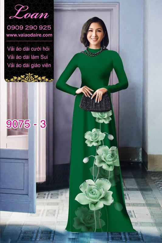 Vải áo dài hoa 3D