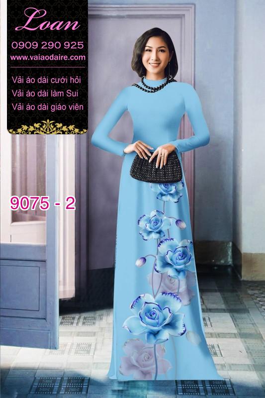 Vải áo dài hoa 3D