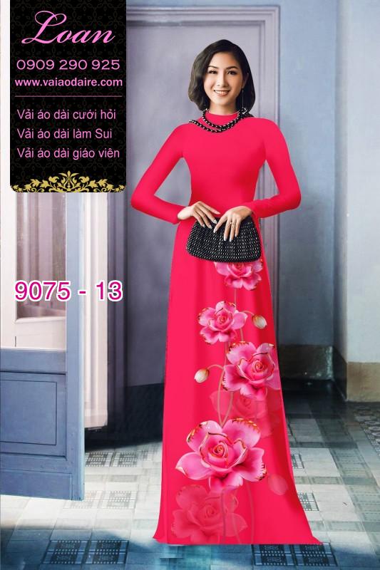Vải áo dài hoa 3D