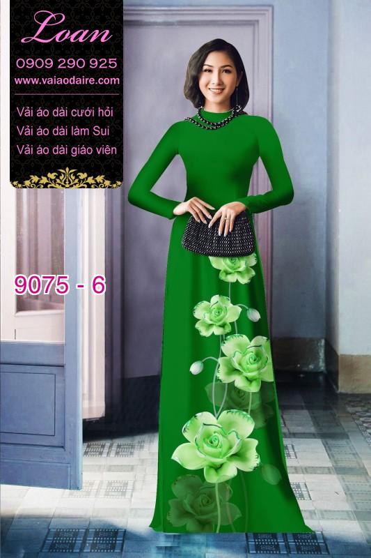 Vải áo dài hoa 3D