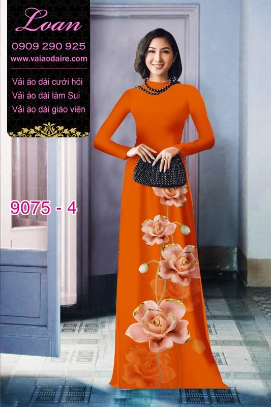 Vải áo dài hoa 3D