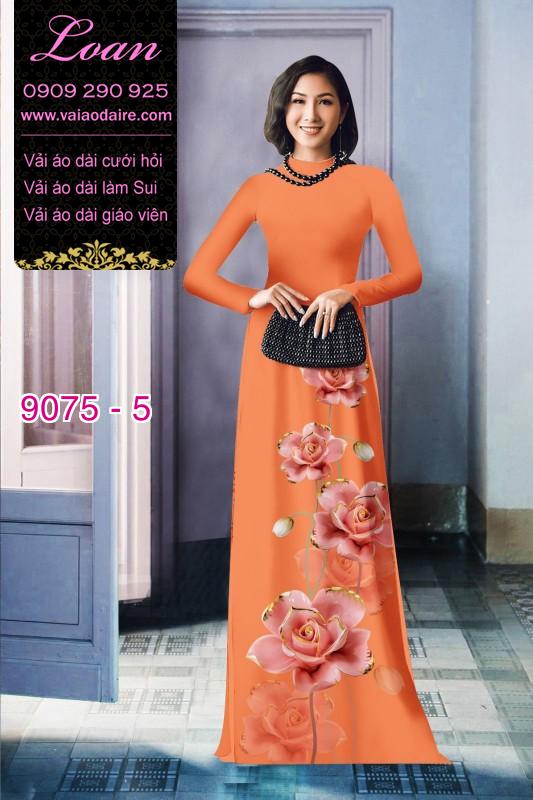Vải áo dài hoa 3D