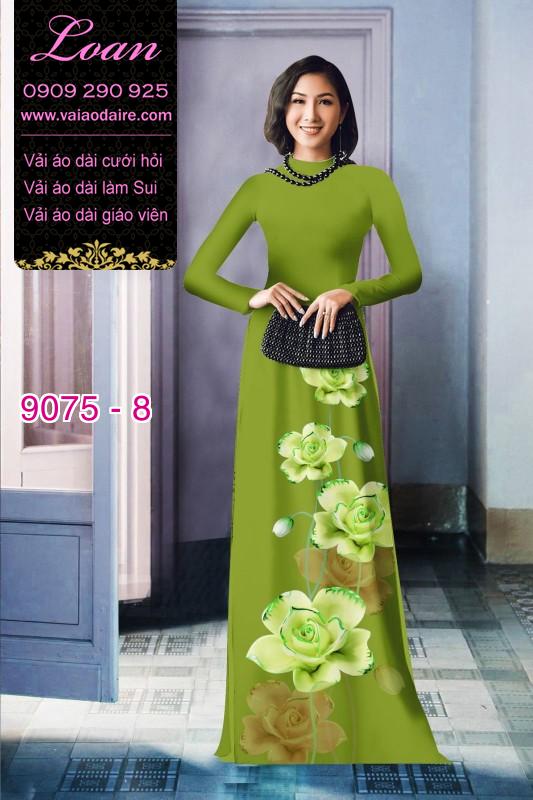 Vải áo dài hoa 3D