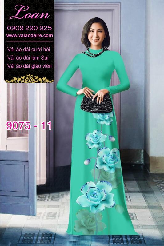 Vải áo dài hoa 3D