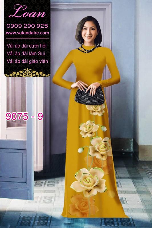 Vải áo dài hoa 3D