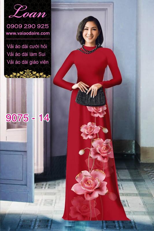 Vải áo dài hoa 3D