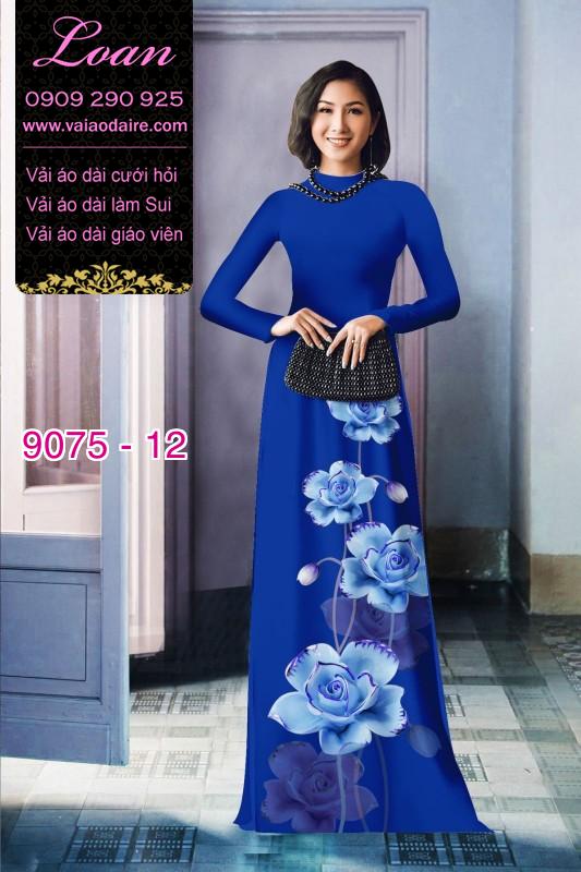 Vải áo dài hoa 3D