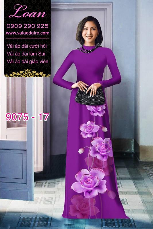 Vải áo dài hoa 3D