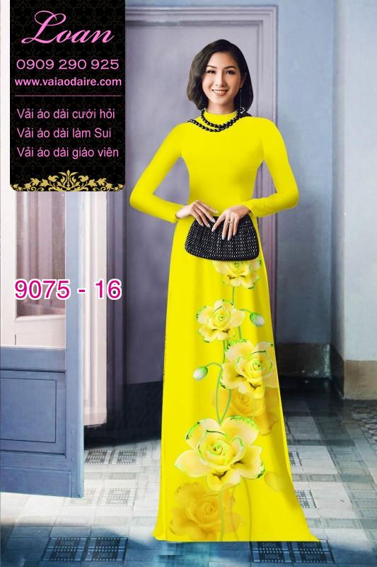 Vải áo dài hoa 3D