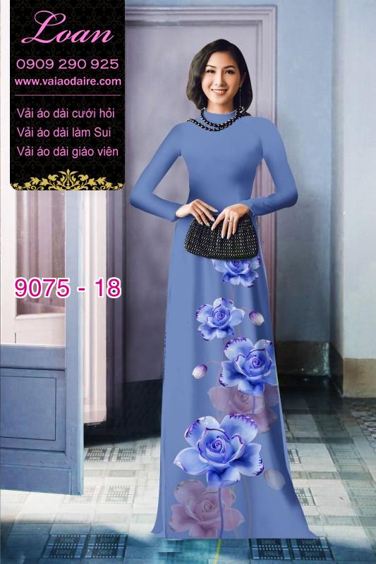 Vải áo dài hoa 3D