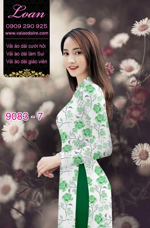 Vải áo dài hoa Hồng