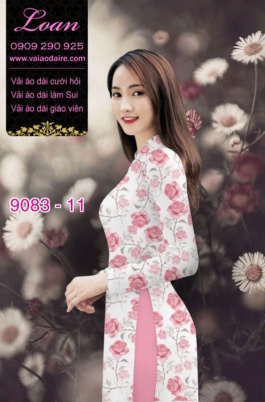 Vải áo dài hoa Hồng