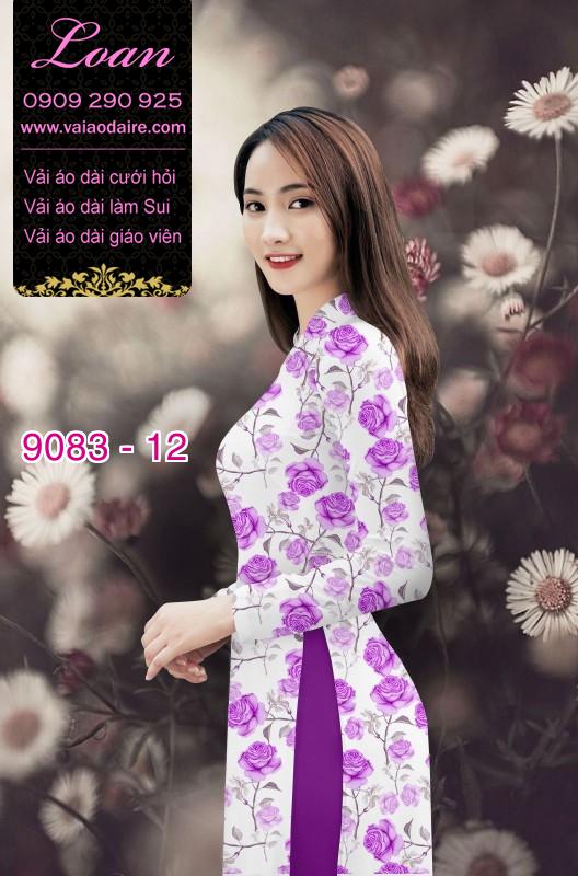 Vải áo dài hoa Hồng