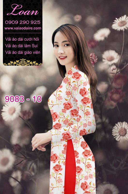 Vải áo dài hoa Hồng