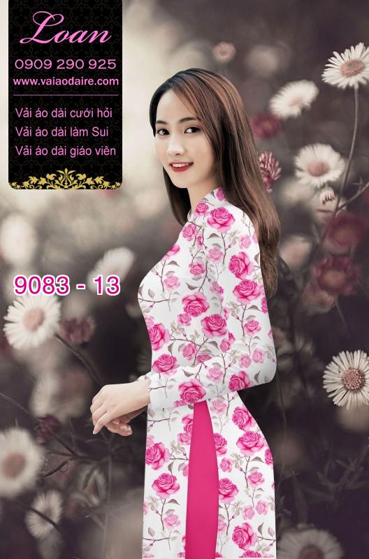 Vải áo dài hoa Hồng