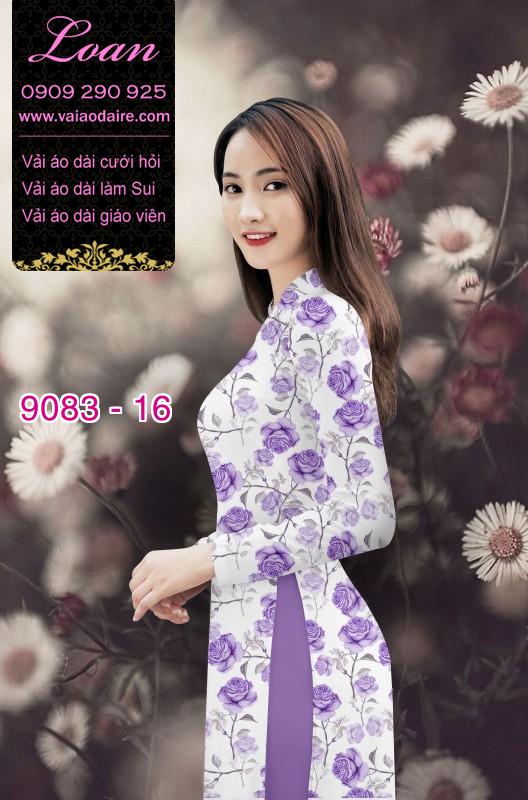Vải áo dài hoa Hồng