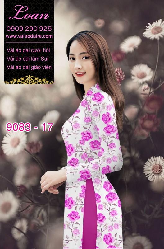 Vải áo dài hoa Hồng