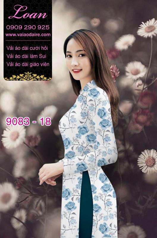 Vải áo dài hoa Hồng