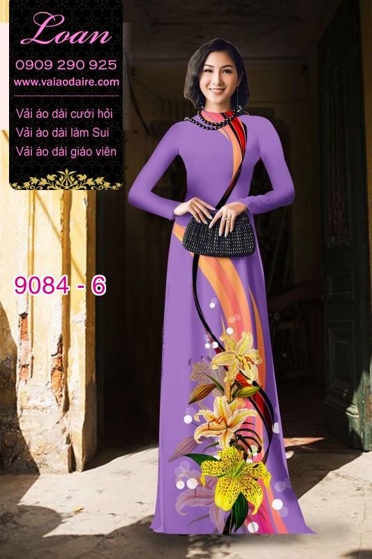 Vải áo dài hoa Ly
