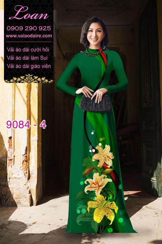 Vải áo dài hoa Ly