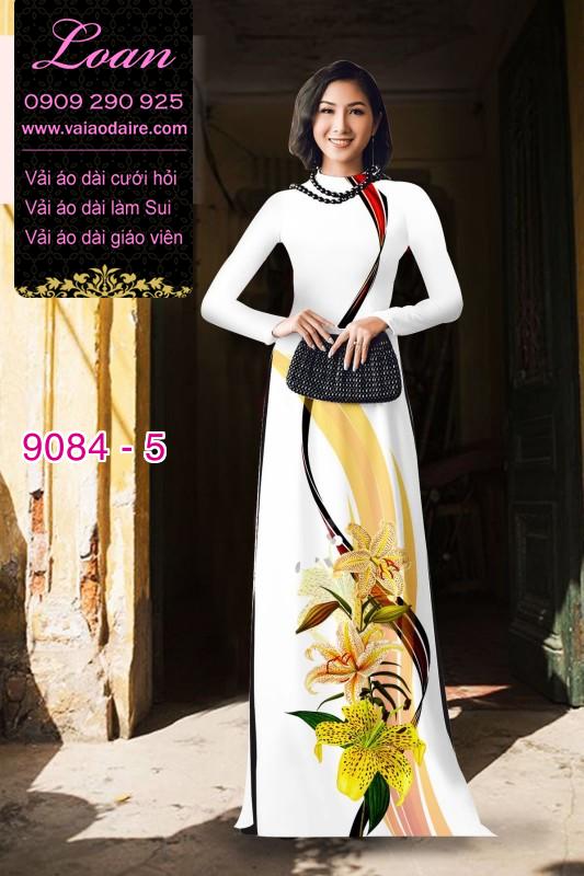 Vải áo dài hoa Ly
