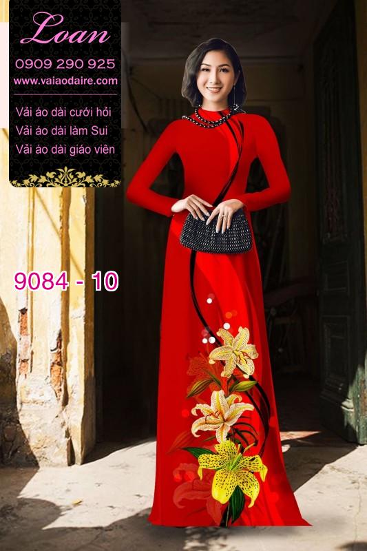 Vải áo dài hoa Ly