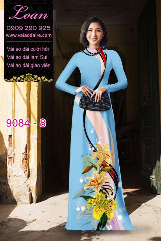 Vải áo dài hoa Ly
