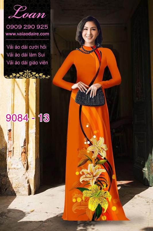 Vải áo dài hoa Ly