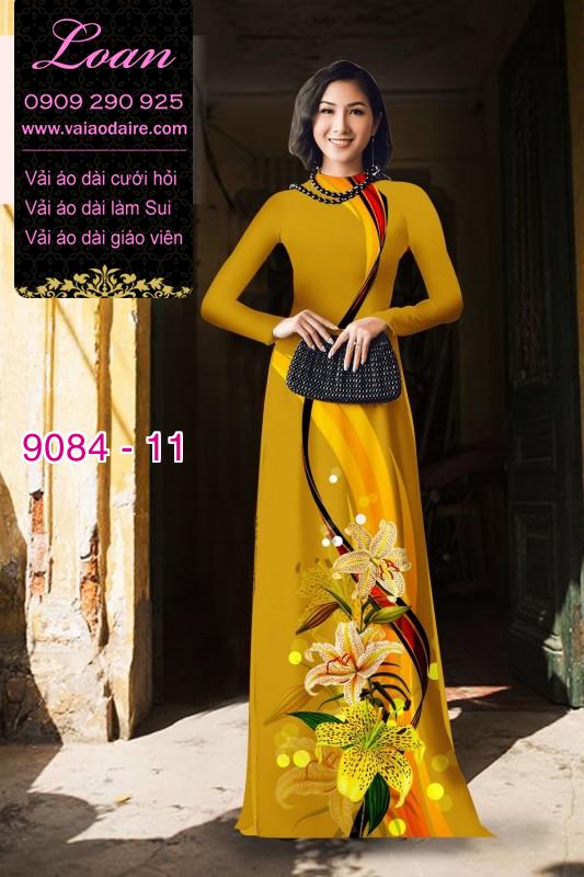 Vải áo dài hoa Ly