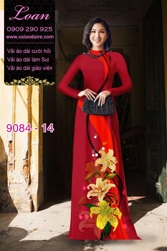 Vải áo dài hoa Ly