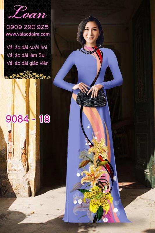 Vải áo dài hoa Ly