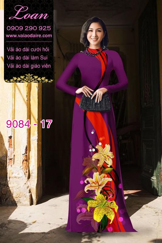 Vải áo dài hoa Ly