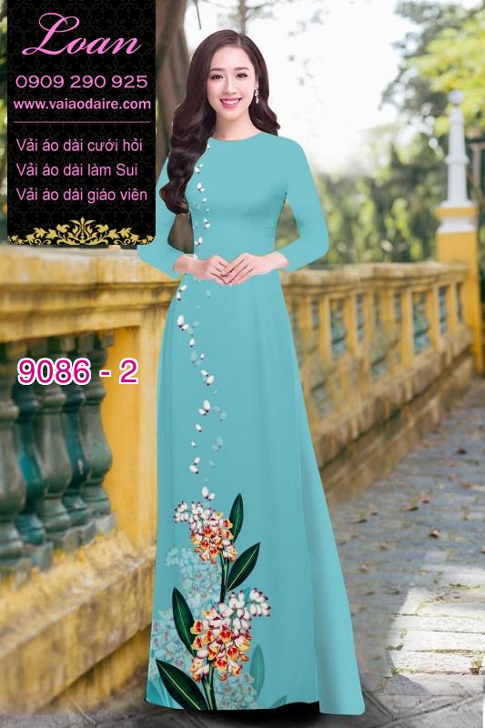 Vải áo dài hoa 3D